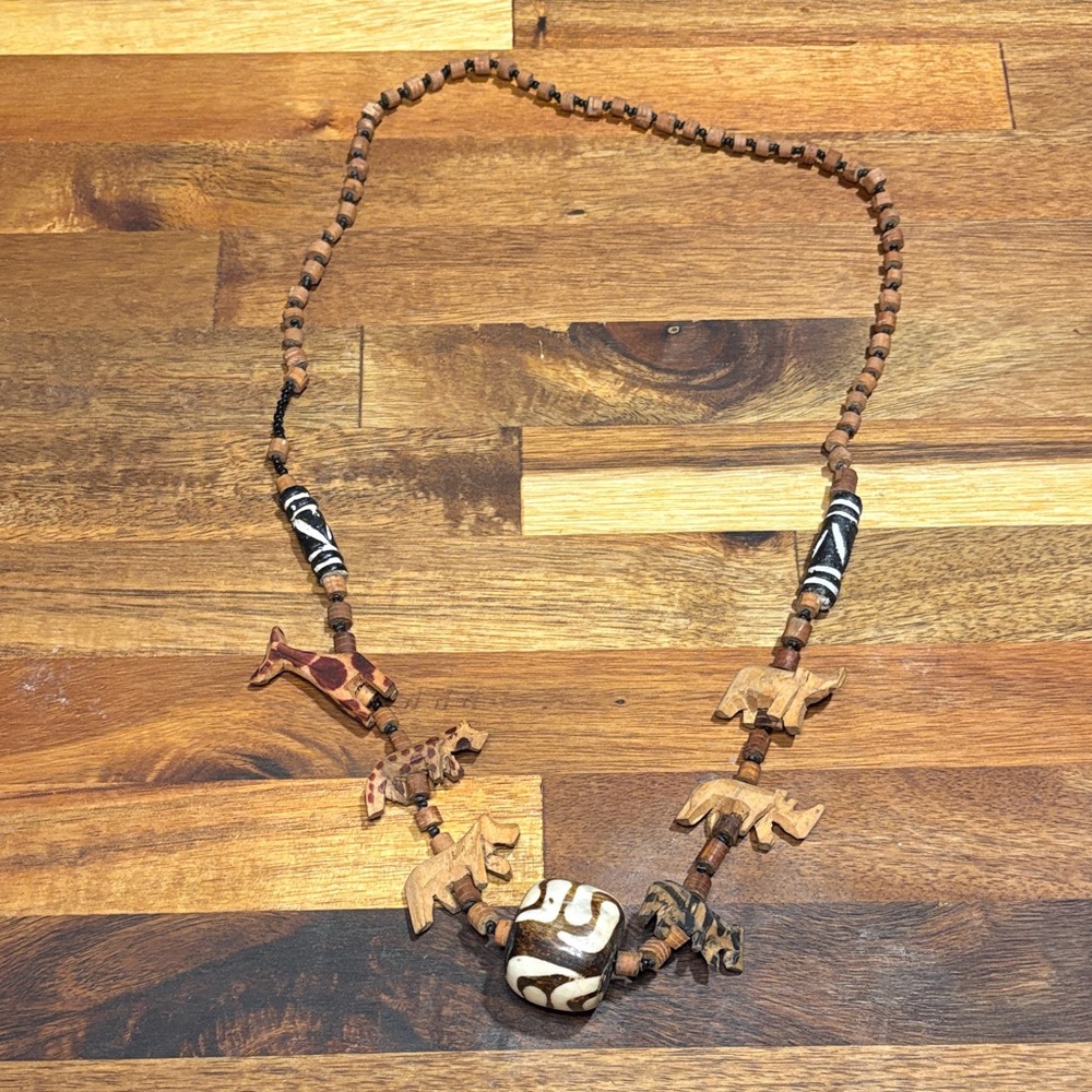 Kenyan Handmade Wooden Beaded Necklace